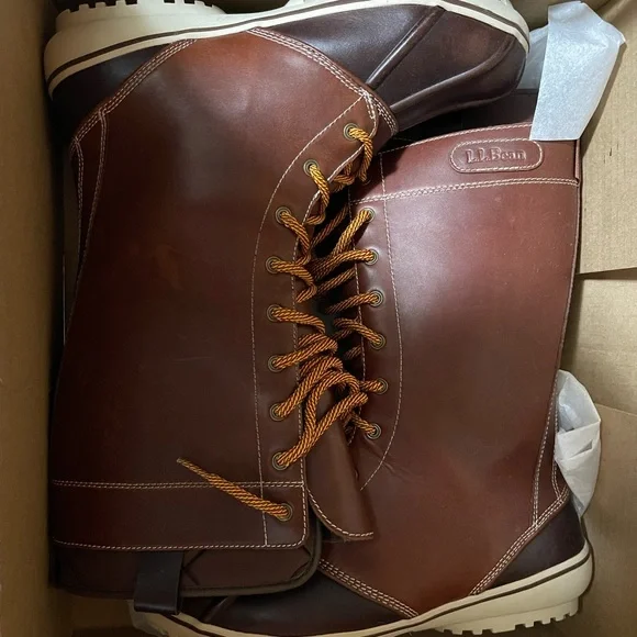Women L.L. Bean Tek 2.5 Winter Duck Boots Brown Lace-Up display picture 1